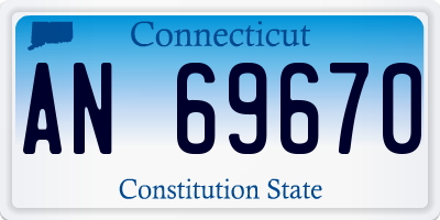 CT license plate AN69670