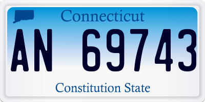 CT license plate AN69743