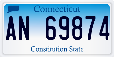 CT license plate AN69874