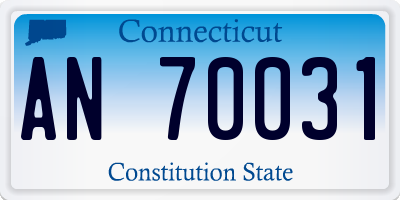 CT license plate AN70031