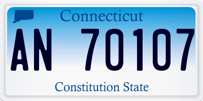 CT license plate AN70107