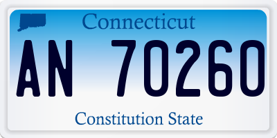 CT license plate AN70260