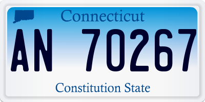 CT license plate AN70267