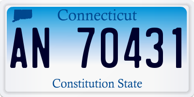 CT license plate AN70431