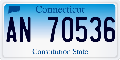 CT license plate AN70536