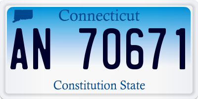 CT license plate AN70671