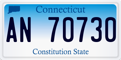 CT license plate AN70730
