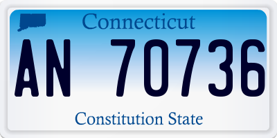 CT license plate AN70736
