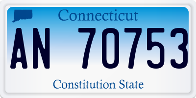 CT license plate AN70753