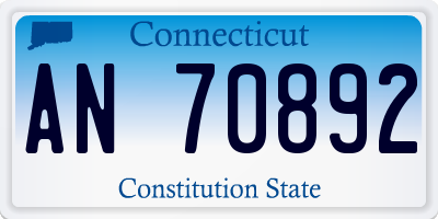 CT license plate AN70892