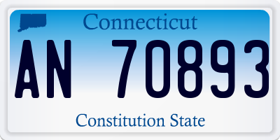 CT license plate AN70893
