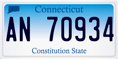 CT license plate AN70934