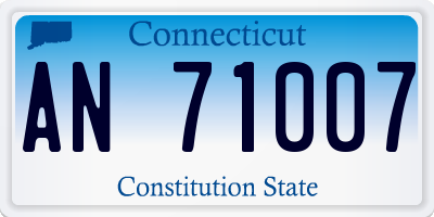 CT license plate AN71007