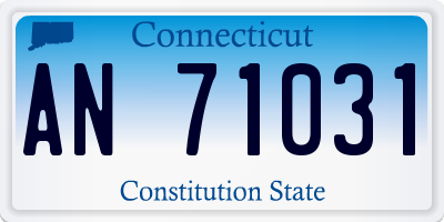 CT license plate AN71031