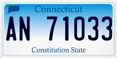 CT license plate AN71033