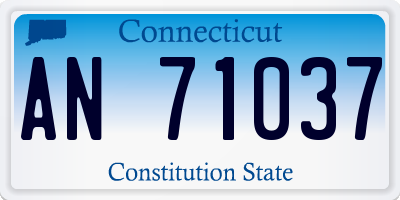 CT license plate AN71037