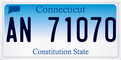 CT license plate AN71070