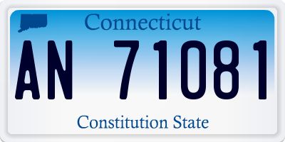 CT license plate AN71081