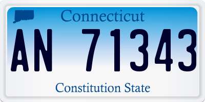 CT license plate AN71343