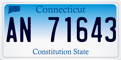 CT license plate AN71643