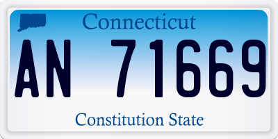 CT license plate AN71669