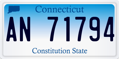 CT license plate AN71794