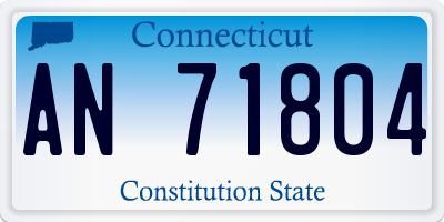 CT license plate AN71804