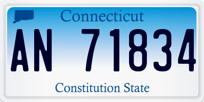 CT license plate AN71834