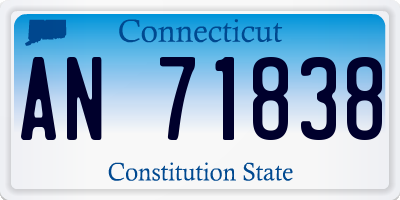 CT license plate AN71838
