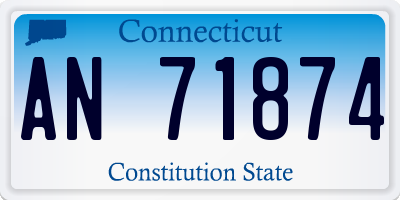 CT license plate AN71874