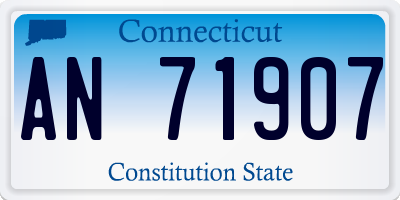 CT license plate AN71907