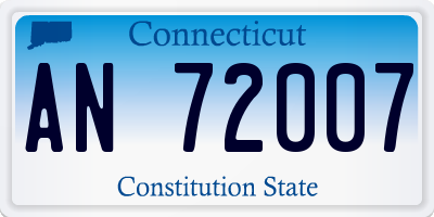 CT license plate AN72007