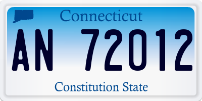 CT license plate AN72012