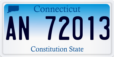 CT license plate AN72013