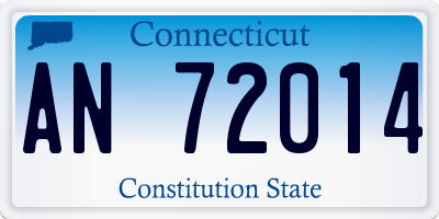 CT license plate AN72014