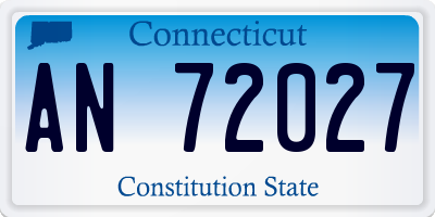 CT license plate AN72027
