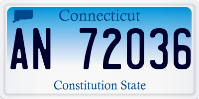 CT license plate AN72036