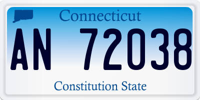 CT license plate AN72038
