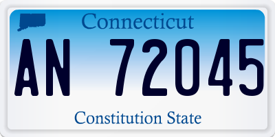CT license plate AN72045