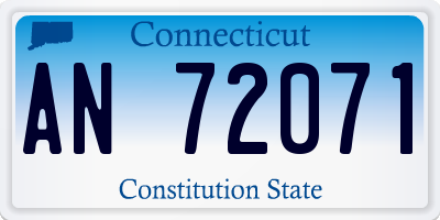 CT license plate AN72071