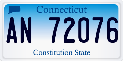 CT license plate AN72076