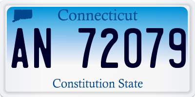 CT license plate AN72079