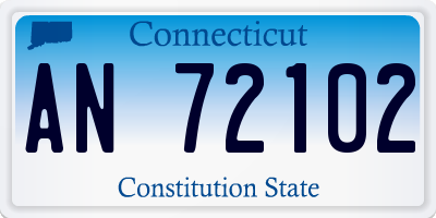 CT license plate AN72102