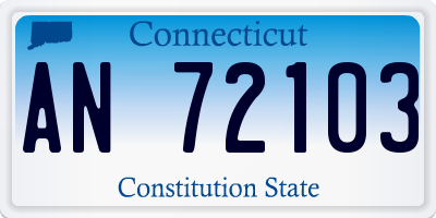 CT license plate AN72103