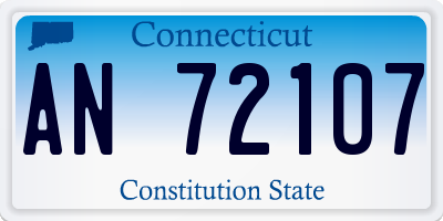 CT license plate AN72107