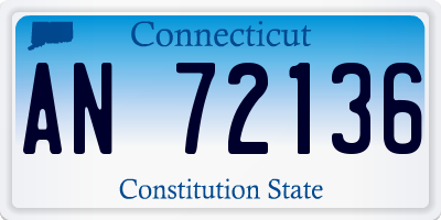 CT license plate AN72136
