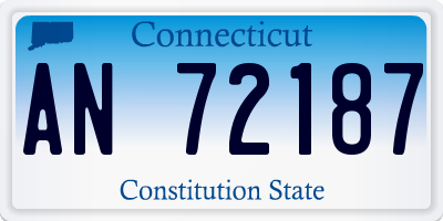 CT license plate AN72187