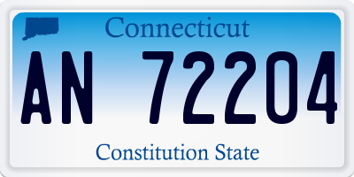 CT license plate AN72204