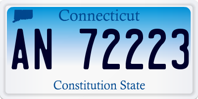 CT license plate AN72223