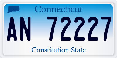 CT license plate AN72227